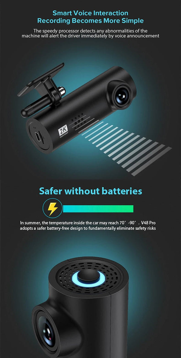 4K WiFi Dash Cam For Car Front Camera 24H Parking Monitor Black Box - stepyours.com