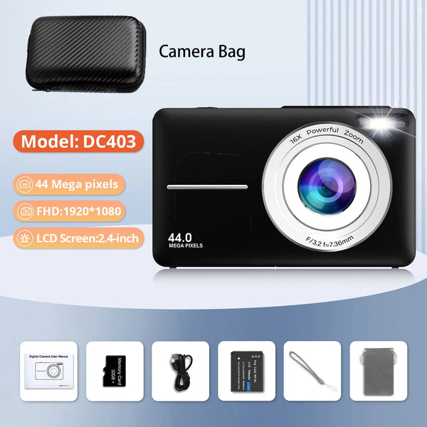 HD 1080P Kids Beginner Camera LCD 16X Zoom Compact Rechargeable - stepyours.com
