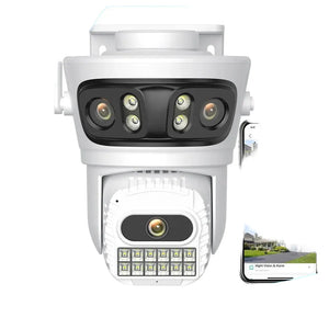 12MP Outdoor WiFi Camera - With 3 Lens PTZ AI Tracking For ICSEE App - stepyours.com