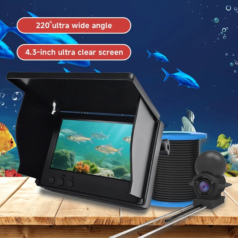 Dodosee 220 Degree Underwater Fishing Camera 1080P Night Vision LCD Fish Finder - stepyours.com