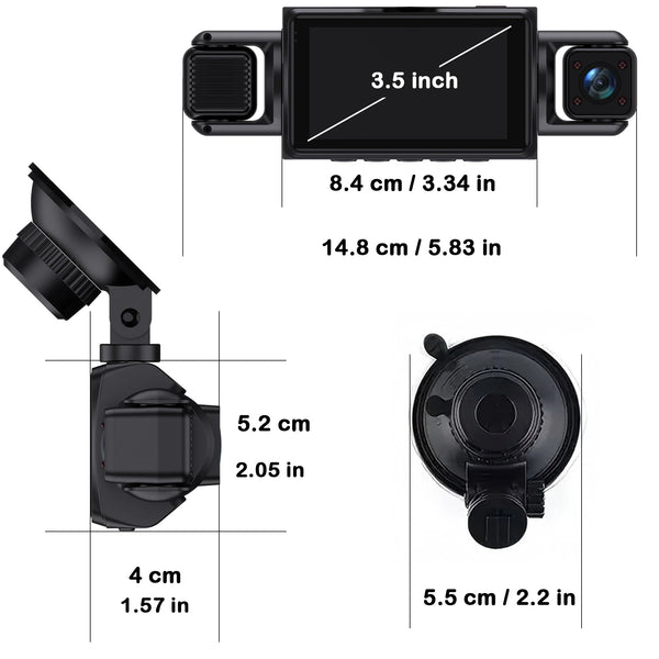 4 Channel WiFi Dash Cam 1080P Front Rear Left Right Night Vision Loop Recording - stepyours.com