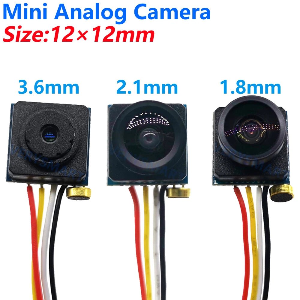 Mini FPV Analog Camera - 170 Degree Wide Angle 12x12mm Lens CVBS CCTV - stepyours.com