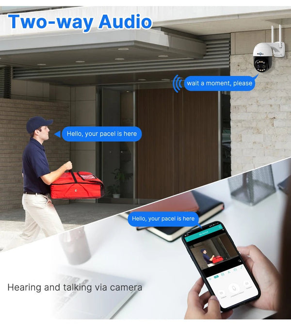 Hiseeu 4K 8MP Dual Lens PTZ WiFi IP Camera With 8X Zoom Night Vision Outdoor - stepyours.com