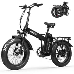 ESKUTE Electric Bike for Adults, 48V 20.8Ah Removable Battery, 20x4 Fat Tire Foldable Ebike with 1200W Peak Motor, Folding E Bike with 7‑Speed, 20+ MPH, up to 80 Miles, NFC Unlock