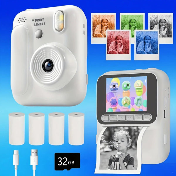 Kids Color Printing Instant Camera 32GB 1080P Digital Photo Video Gift - stepyours.com