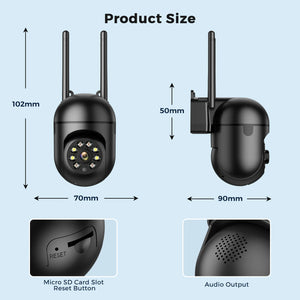 4MP Outdoor WiFi Camera 2K PTZ Night Vision IP Surveillance ICSee App - stepyours.com