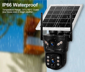 KERUI Outdoor Solar - Powered Dual - Lens Security Camera - 6MP 4G WiFi CCTV - stepyours.com