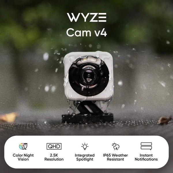 Wyze Cam V4 - 2.5K QHD Indoor Outdoor Camera With Motion Spotlight - stepyours.com