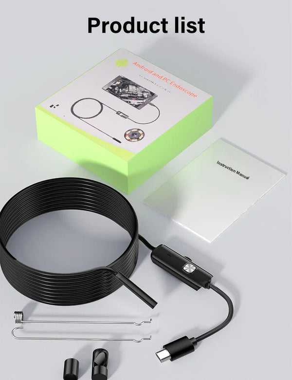 7.0mm Type C Endoscope Camera IP67 Waterproof Borescope With 6 LEDs Android PC - stepyours.com