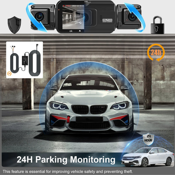 4 Channel Dashcam for Cars WiFi FHD 1080P Night Vision Loop Recording Kit - stepyours.com