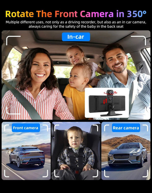 4K Dash Cam With Wireless CarPlay Android Auto GPS 7 Inch Or 10.26 Inch - stepyours.com