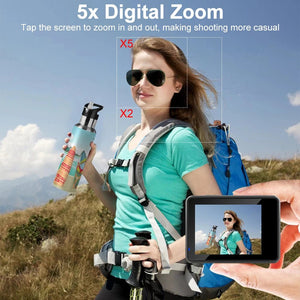 Ourlife MTR60 Action Camera 5K 30FPS Waterproof 2 Inch Touch LCD 4K60FPS WiFi - stepyours.com