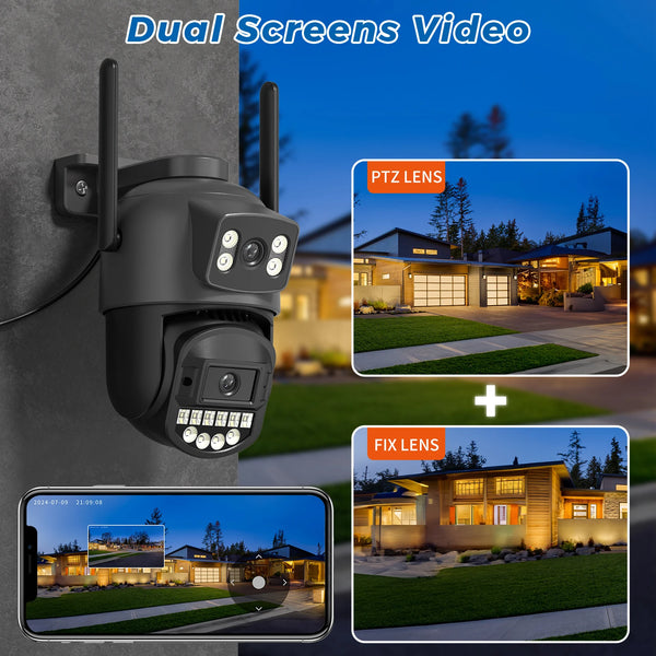 5K 10MP Dual - Lens WiFi PTZ Outdoor Camera - AI Auto Tracking - stepyours.com
