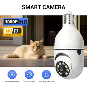 Ease Life App Light Bulb Security Camera 5GHz WiFi 360 Degree E27 Screw In - stepyours.com