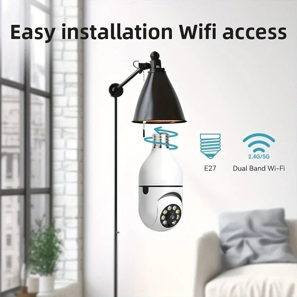 Ease Life App Light Bulb Security Camera 5GHz WiFi 360 Degree E27 Screw In - stepyours.com