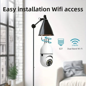 Ease Life App Light Bulb Security Cameras 2 Pack 5GHz WiFi 360 Degree E27 Socket - stepyours.com