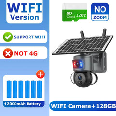 SHIWOJIA 4K 8MP Solar Camera With 4G SIM WiFi Color Night Vision PTZ Dual Lens - stepyours.com