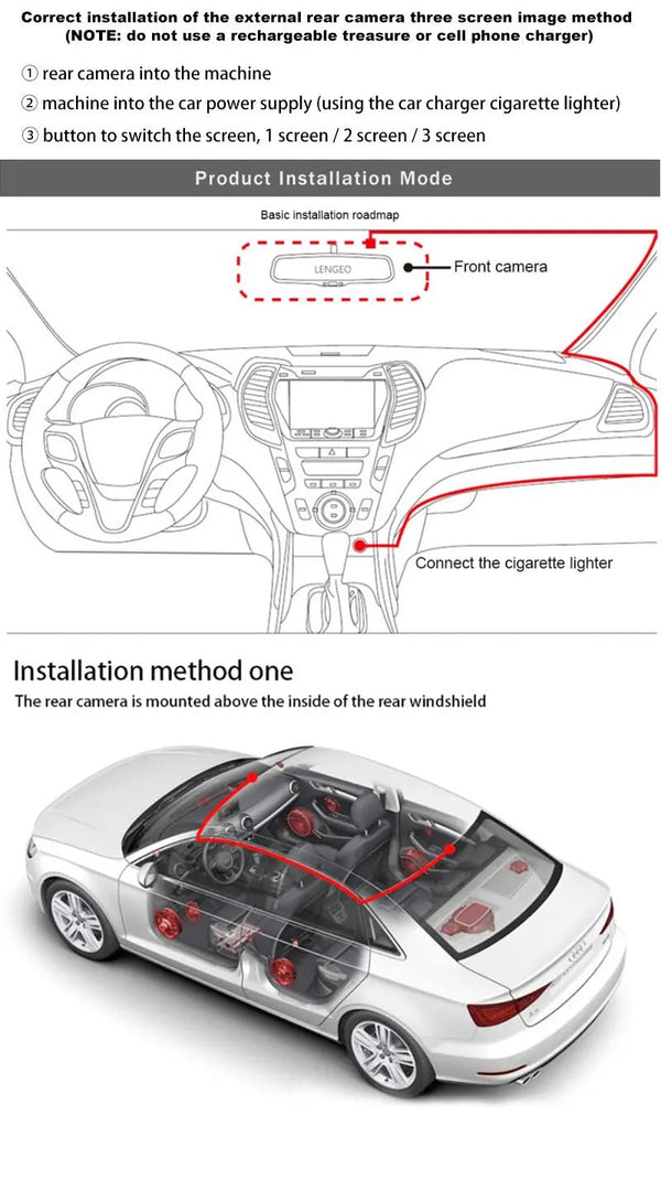 3 Channel WiFi Car DVR 1080P Front Inside Rear 170 Degree Night Vision G Sensor - stepyours.com