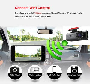 4K Dash Cam With GPS WiFi Night Vision Rear Camera Car DVR Recorder - stepyours.com