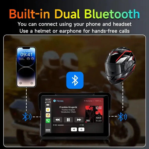 Jansite Moto Screen - Wireless CarPlay Waterproof - 7 inch Carplay 32G product image