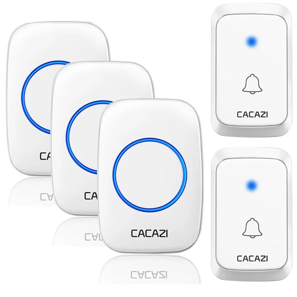 CACAZI A06 DC battery-operated Wireless Waterproof Doorbell 300M Remote 36 chimes Cordless Home Cordless Call Bell by stepyours.com