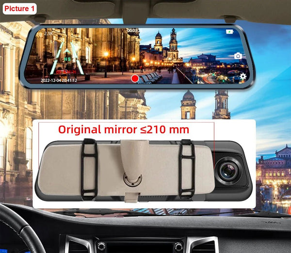 ACCEO Car DVR 10 Inch Rear View Mirror Dash Cam With WiFi 2K Front 1080P Rear - stepyours.com