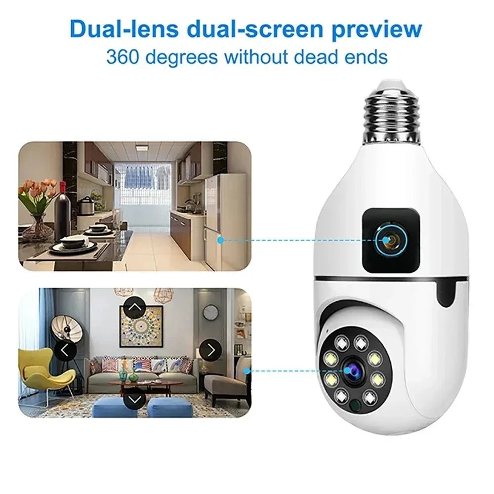 8MP E27 Bulb WiFi Camera - Color Night Vision With 8X Zoom And Dual Lens - stepyours.com
