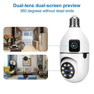 8MP E27 Bulb WiFi Camera - Color Night Vision With 8X Zoom And Dual Lens - stepyours.com