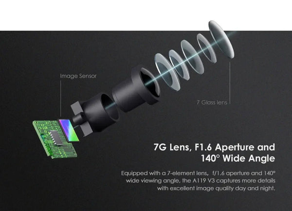VIOFO A119 V3 2K Car Dash Camera With Parking Mode G Sensor Rota Lens - stepyours.com