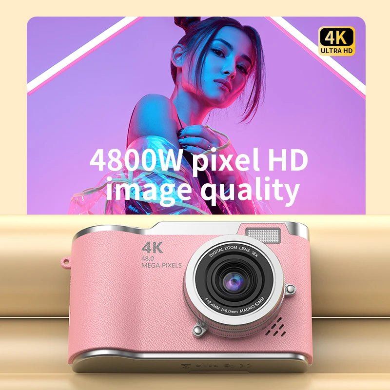 4K 48MP Digital Camera Camcorder For Kids Beginners With 2.4 Inch Screen - stepyours.com