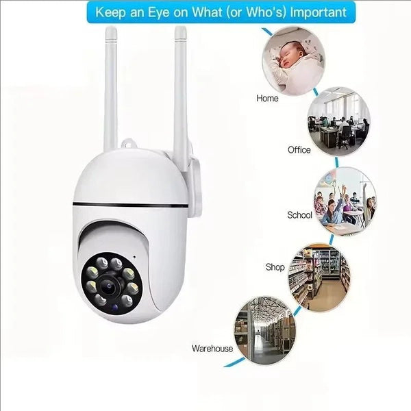 8MP WiFi Outdoor PTZ Security Camera 4X Zoom AI Human Tracking Two Way Audio - stepyours.com
