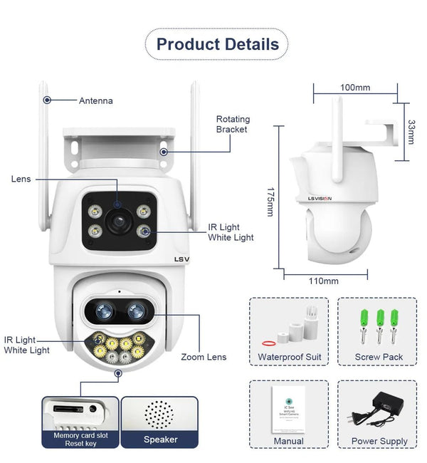 LS Vision LS - WL320 - 10X Outdoor PTZ Camera With Auto Tracking AI Pro - stepyours.com