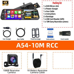 4K Car DVR Touch Screen Dash Cam CarPlay Android Auto Night Vision - stepyours.com
