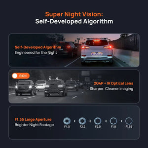 70mai Dash Cam 4K A800SE Dual Channel 24H Parking HDR WiFi 6 Voice Control - stepyours.com