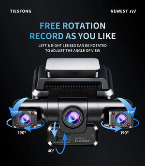 TiESFONG 4CH GPS Dash Cam I7Pro Front 4K 2K Plus 3x1080P Car DVR WiFi - stepyours.com