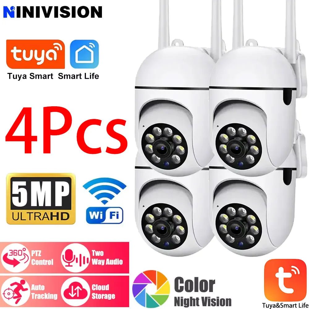 Ninivision 5MP WiFi Indoor Camera 360 PTZ AI Detection Pet Monitor Tuya P2P - stepyours.com