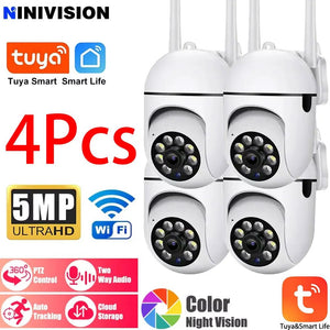 Ninivision 5MP WiFi Indoor Camera 360 PTZ AI Detection Pet Monitor Tuya P2P - stepyours.com