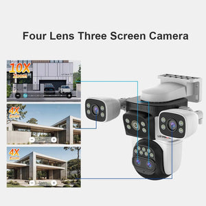 LS VISION 20MP Outdoor WiFi Security Camera With 4 Lenses 10X Zoom Auto Tracking - stepyours.com