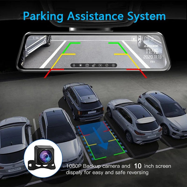 10 Inch Rearview Mirror Dash Cam Front And Rear 1080P Dual Recorder Night Vision - stepyours.com