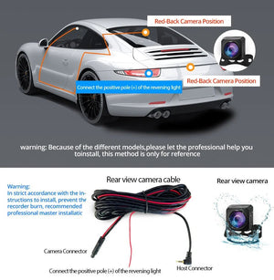 10 Inch Car DVR Touch Screen Dual 1080P Front And Rear Rearview Mirror Camera - stepyours.com