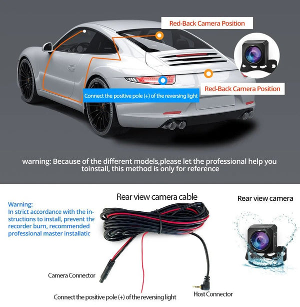 10 Inch Car DVR Touch Screen Dual 1080P Front And Rear Rearview Mirror Camera - stepyours.com