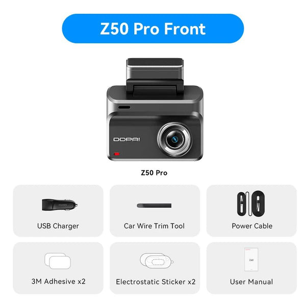 DDPAI Z50 Pro 4K UHD Dash Cam With 3 Inch IPS Display GPS ADAS Parking Monitor - stepyours.com
