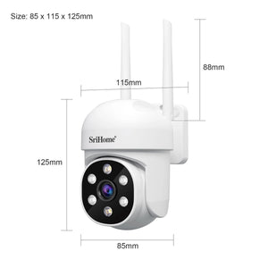 Srihome SH061 Wireless PTZ AI 1080P Home Security Camera Night Vision CCTV - stepyours.com