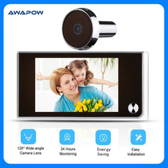 Awapow 3.5 Inch Door Peephole Viewer HD 2MP Wide Angle - stepyours.com