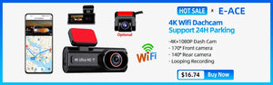 4K Dash Cam GPS WiFi Night Vision Car DVR with Optional Rear Lens