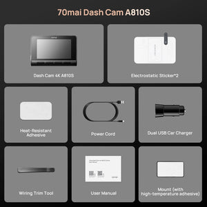 70mai Ultra HD 4K Dash Cam A810 A810S With Built In GPS ADAS 150 Degree FOV - stepyours.com