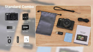 Amorus 75MP Digital Camera 5.7K Video 18x Zoom WiFi Vlog Camera - stepyours.com