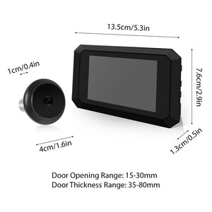 3.97'' LCD Digital Peephole Camera for Apartment Door 1080P 120 Degree Color Infrared Camera Door Monitor Type-C Rechargeable by stepyours.com