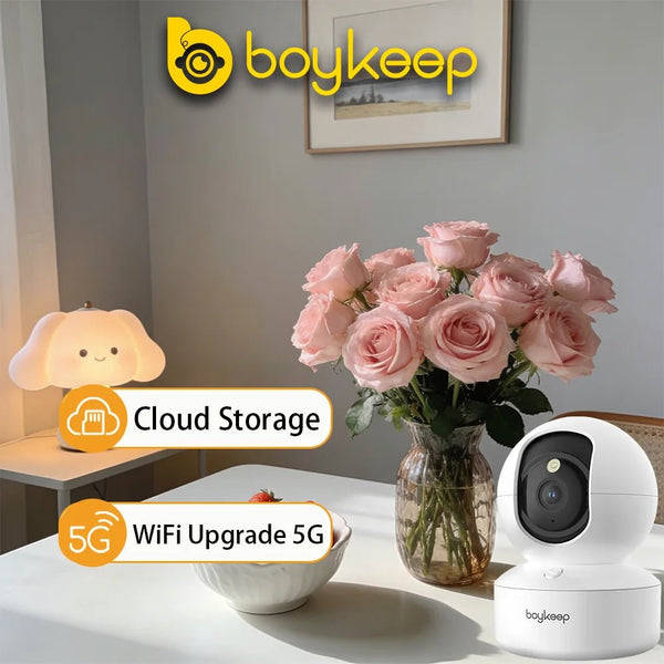 BoyKeep 2K Smart WiFi Security Camera - 360 PTZ Indoor Surveillance Hooks - stepyours.com