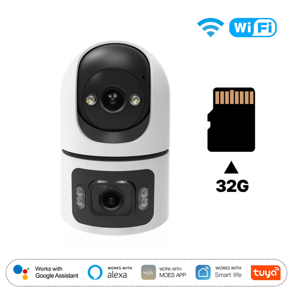 Moes Tuya WiFi Indoor Smart Camera 4MP Dual Lens Night Vision Two Way Audio - stepyours.com